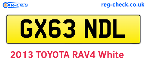GX63NDL are the vehicle registration plates.