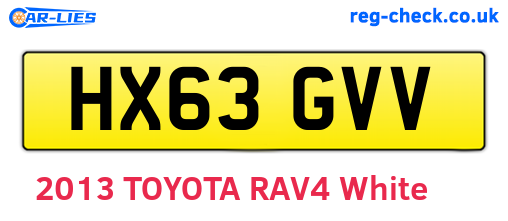 HX63GVV are the vehicle registration plates.