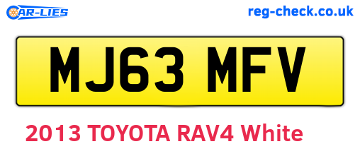 MJ63MFV are the vehicle registration plates.