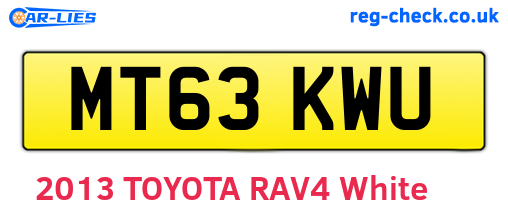 MT63KWU are the vehicle registration plates.