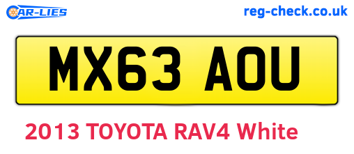 MX63AOU are the vehicle registration plates.