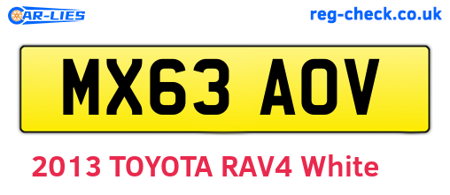 MX63AOV are the vehicle registration plates.