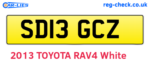 SD13GCZ are the vehicle registration plates.