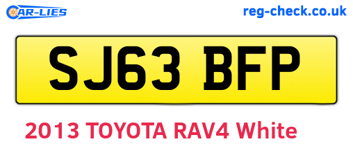 SJ63BFP are the vehicle registration plates.