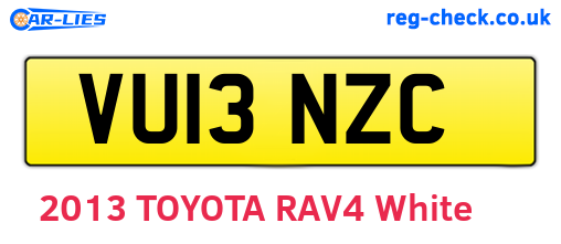 VU13NZC are the vehicle registration plates.