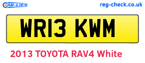WR13KWM are the vehicle registration plates.