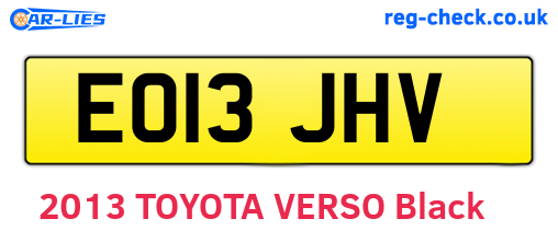 EO13JHV are the vehicle registration plates.