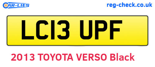 LC13UPF are the vehicle registration plates.