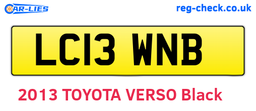 LC13WNB are the vehicle registration plates.