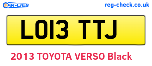 LO13TTJ are the vehicle registration plates.