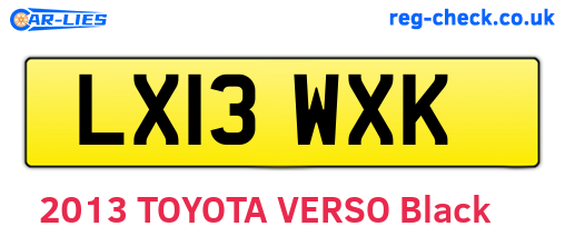 LX13WXK are the vehicle registration plates.