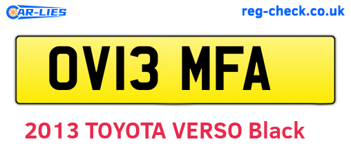 OV13MFA are the vehicle registration plates.