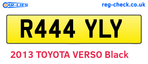 R444YLY are the vehicle registration plates.