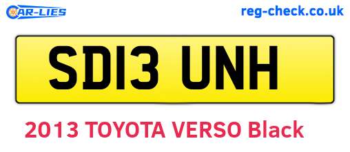 SD13UNH are the vehicle registration plates.