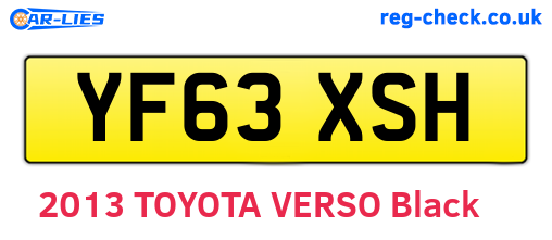 YF63XSH are the vehicle registration plates.