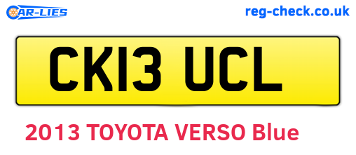 CK13UCL are the vehicle registration plates.
