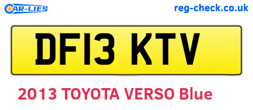 DF13KTV are the vehicle registration plates.