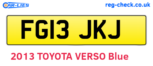 FG13JKJ are the vehicle registration plates.