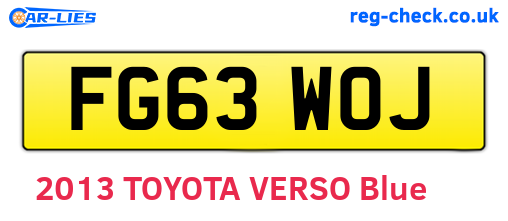 FG63WOJ are the vehicle registration plates.