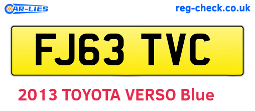 FJ63TVC are the vehicle registration plates.