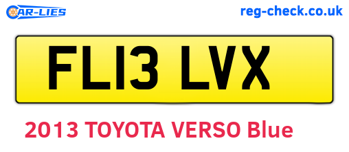 FL13LVX are the vehicle registration plates.