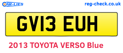GV13EUH are the vehicle registration plates.