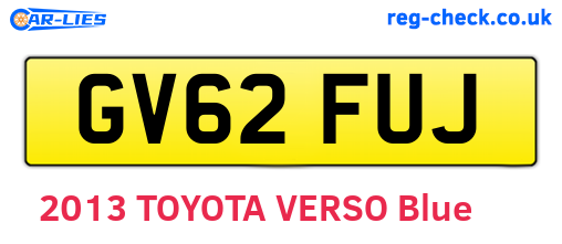 GV62FUJ are the vehicle registration plates.
