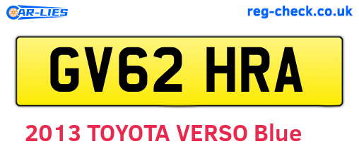 GV62HRA are the vehicle registration plates.