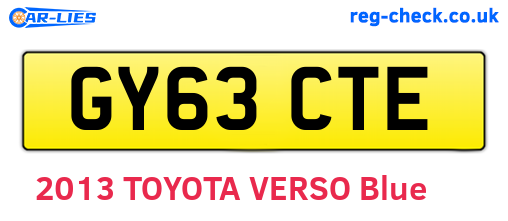 GY63CTE are the vehicle registration plates.