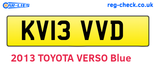 KV13VVD are the vehicle registration plates.