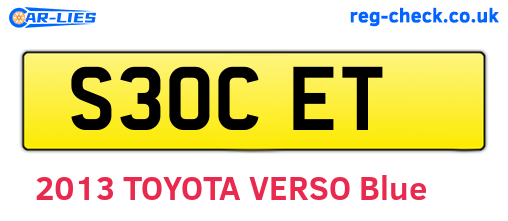 S30CET are the vehicle registration plates.