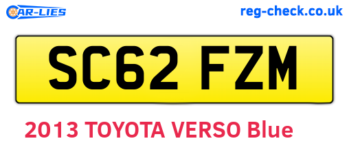 SC62FZM are the vehicle registration plates.