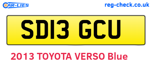 SD13GCU are the vehicle registration plates.