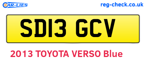 SD13GCV are the vehicle registration plates.