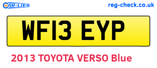 WF13EYP are the vehicle registration plates.