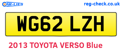 WG62LZH are the vehicle registration plates.