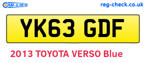 YK63GDF are the vehicle registration plates.