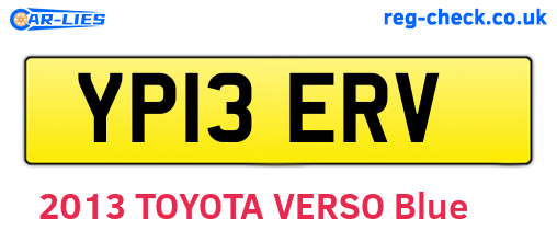YP13ERV are the vehicle registration plates.