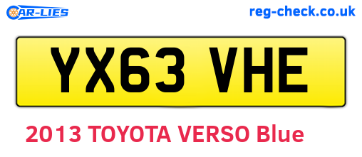 YX63VHE are the vehicle registration plates.