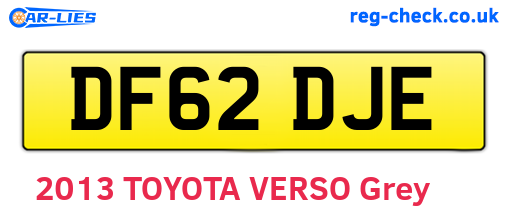 DF62DJE are the vehicle registration plates.