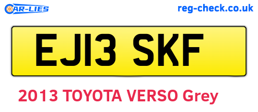 EJ13SKF are the vehicle registration plates.