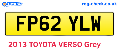 FP62YLW are the vehicle registration plates.