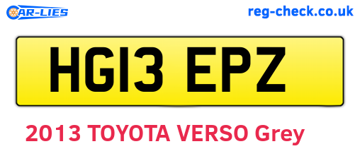 HG13EPZ are the vehicle registration plates.