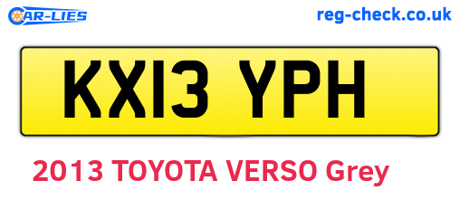 KX13YPH are the vehicle registration plates.