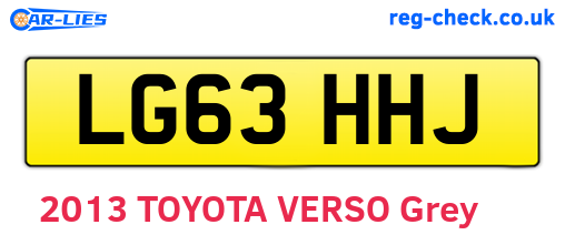 LG63HHJ are the vehicle registration plates.