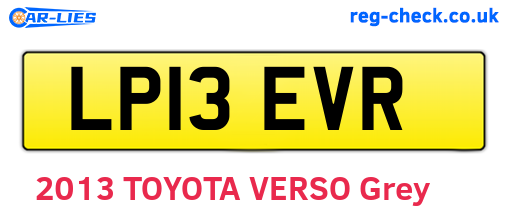 LP13EVR are the vehicle registration plates.