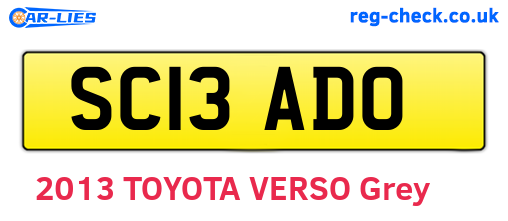 SC13ADO are the vehicle registration plates.