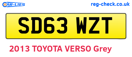 SD63WZT are the vehicle registration plates.