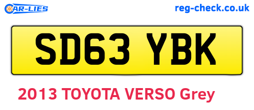 SD63YBK are the vehicle registration plates.