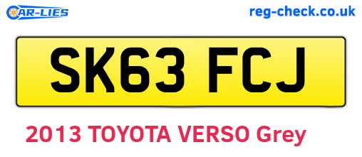 SK63FCJ are the vehicle registration plates.